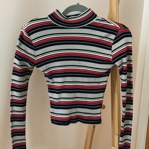 Brandy Melville Striped Daniela Turtleneck Top